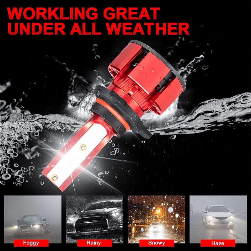 LTZXAP For GMC Acadia 2013-2019 Light Bulbs, 800% Brightness Hi and Lo Beam+Fog Light Bulbs, 6500K White, 36000LM Super Bright, IP68 Waterproof, Superfocused Beam Mode, 4PCS - Image 5